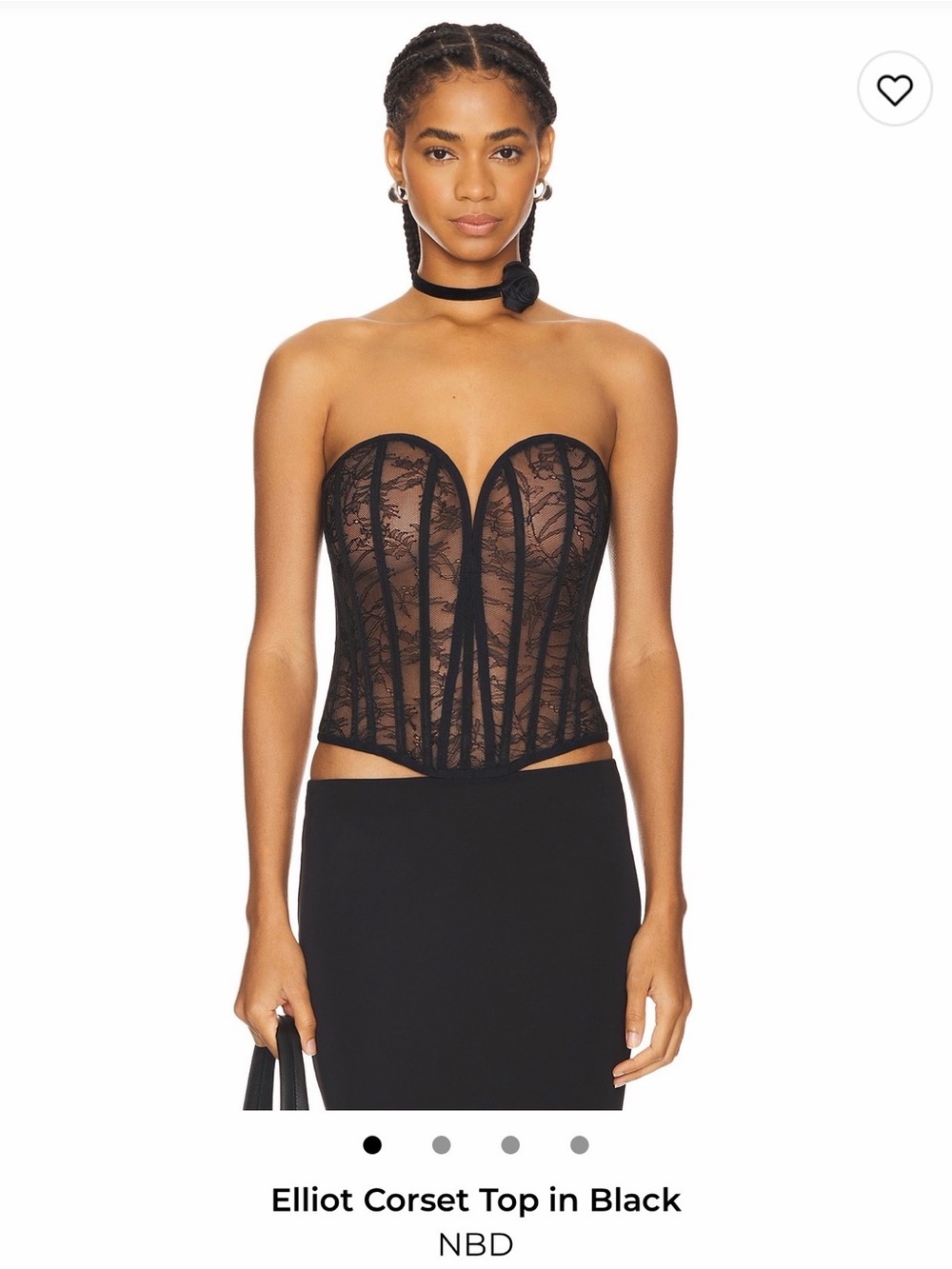 NBD Elliot Corset Top in Black